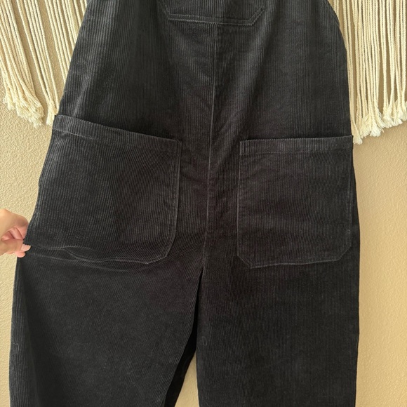 Lucy & Yak Jenny Dungaree overalls jumpsuit ORGANIC CORDUROY Black NWT Size 16R - Picture 6 of 12